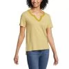 Eddie Bauer Women's Favorite Short-Sleeve Notch-Neck T-Shirt - Stripe