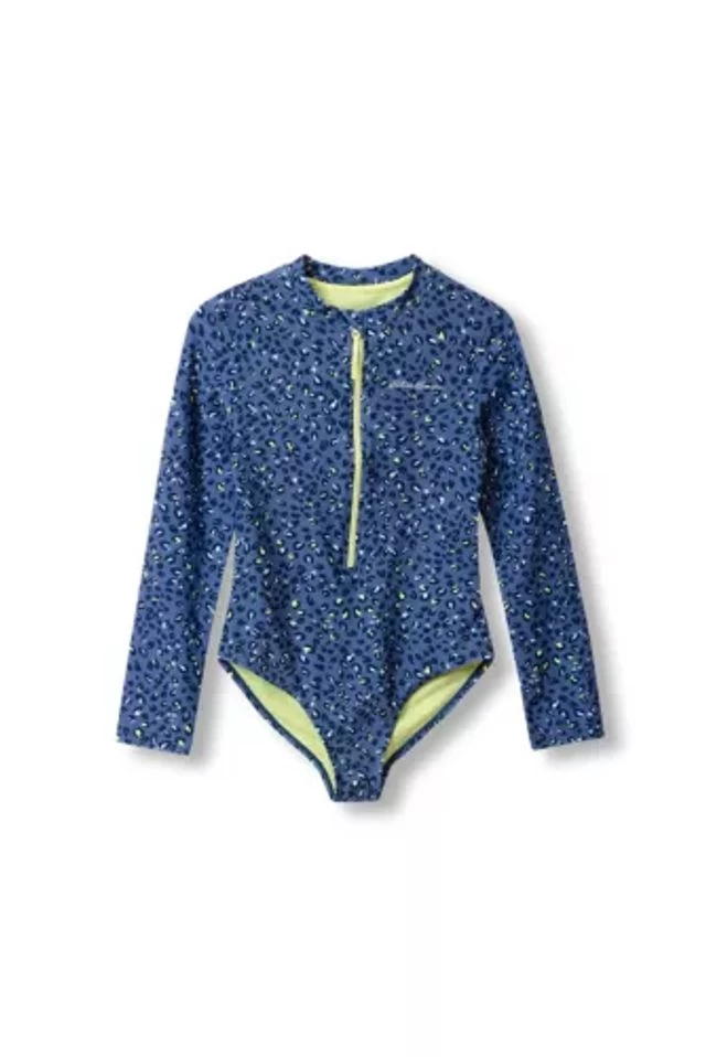 Eddie Bauer Girls' Sea Spray Long-Sleeve One Piece Swimsuit 1 Eddie Bauer Girls' Sea Spray Long-Sleeve One Piece Swimsuit