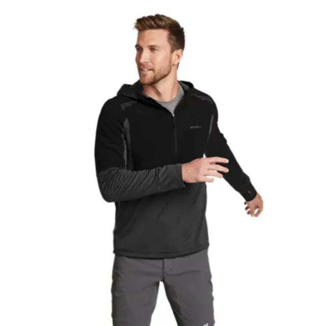 Eddie Bauer Men's High Route Grid Air Hybrid Hooded 1/2-Zip 1 Eddie Bauer Men's High Route Grid Air Hybrid Hooded 1/2-Zip
