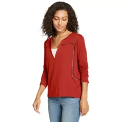 Eddie Bauer Women's Gate Check 3/4-Sleeve Notch-Neck Taped T-Shirt -Eddie Bauer Shop https3A2F2Feddiebauer.scene7 .com2Fis2Fimage2FEddieBauer2FD0312706 233C1 640x