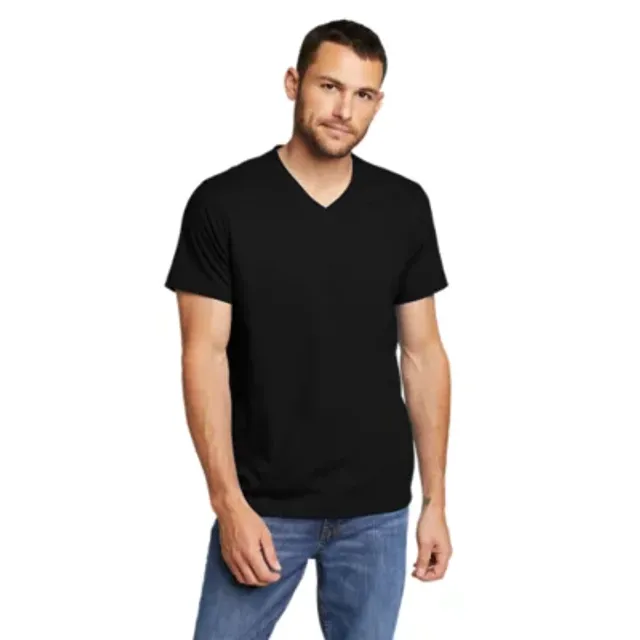 Eddie Bauer Men's Legend Wash 100% Cotton Short-Sleeve V-Neck T-Shirt 1 Eddie Bauer Men's Legend Wash 100% Cotton Short-Sleeve V-Neck T-Shirt